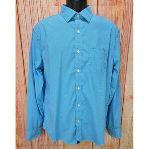 Untuckit Mens Slim Fit Blue Long Sleeve Button-Up Shirt Large